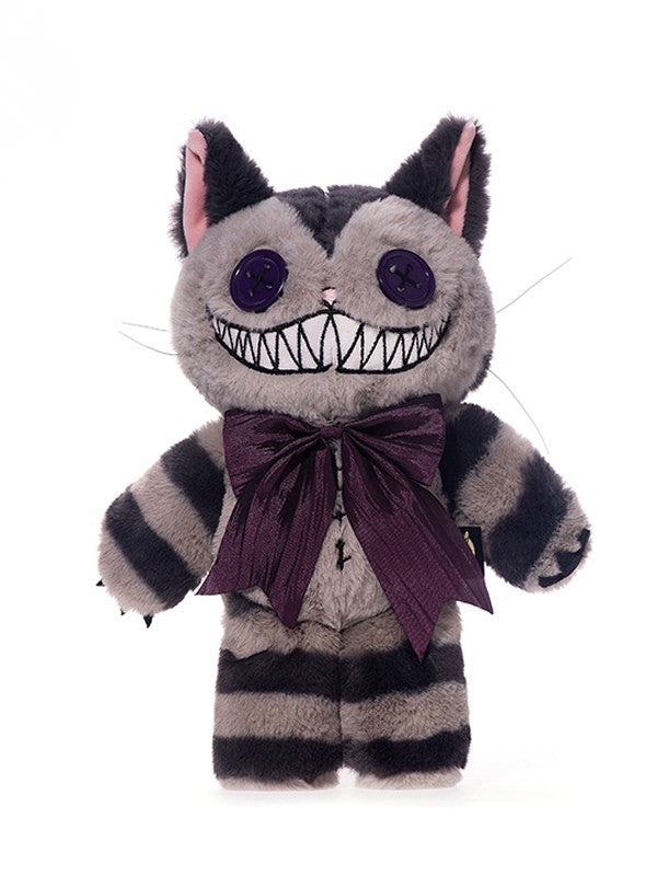 Cheshire Gray Cat Plushie Brown Canvas Bag A Guro Kawaii with