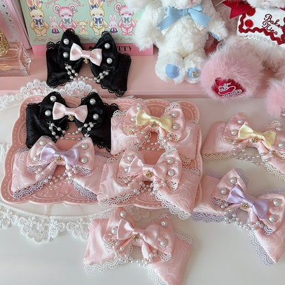 Options And Bowknot Beaded Floral Charm Color Hairclip 4