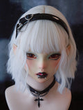 With Charm Gothic Black Decorated Buckle Heart KC