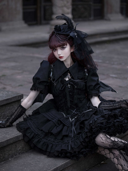 Black Gothic Chain Details Bolero