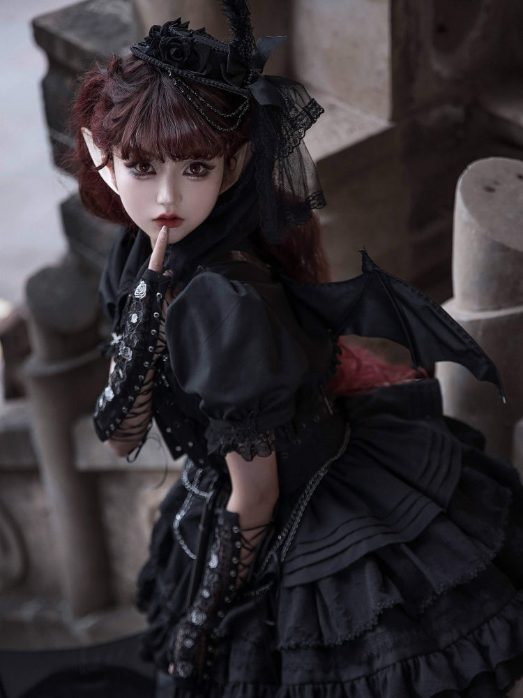 Black Gothic Chain Details Bolero