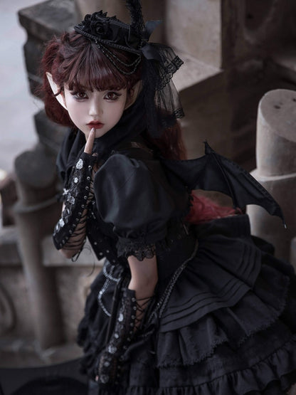 Black Gothic Chain Details Bolero