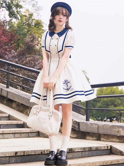 Sommerkleid Kula Sommer Streifenkleid Navy + Elegant