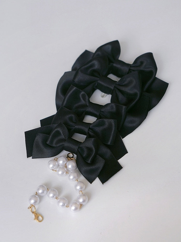 Weiß / Schwarz / Rosa / Blau / Rot / Gelbe Schleifenbrosche