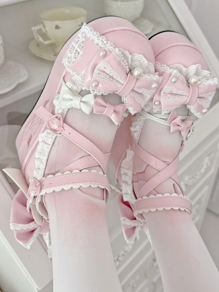 Sweet Platform Decor - Mary Janes Beads Pink