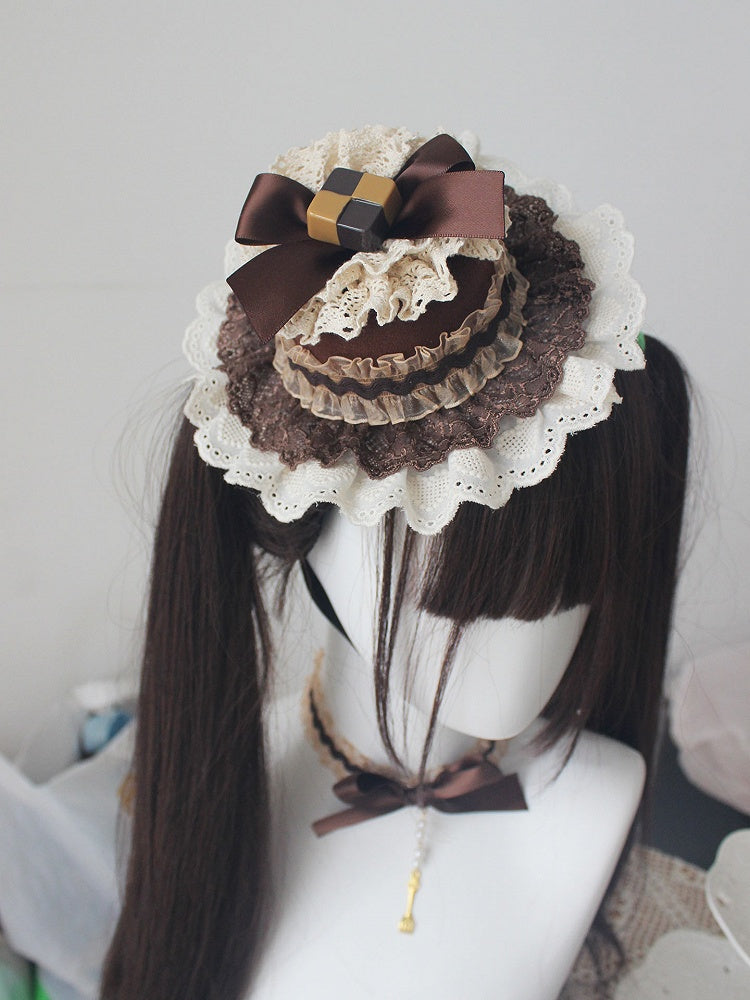 Cream Accessory Chocolate Hat Mini Hair