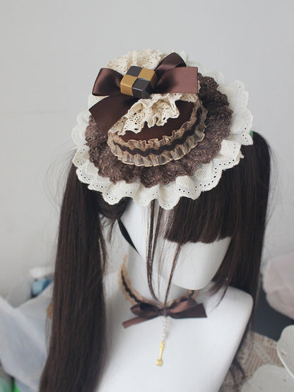 Cream Accessory Chocolate Hat Mini Hair