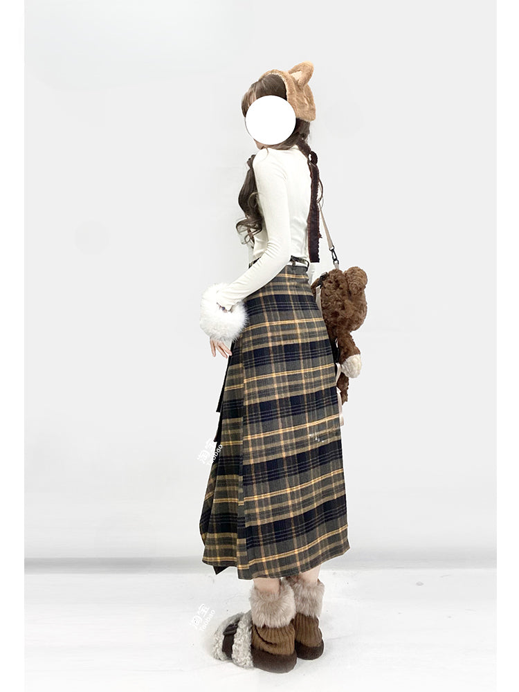 Y2K Apricot High Neck Puppy Glamorous Top with Detachable Plush Cuffs