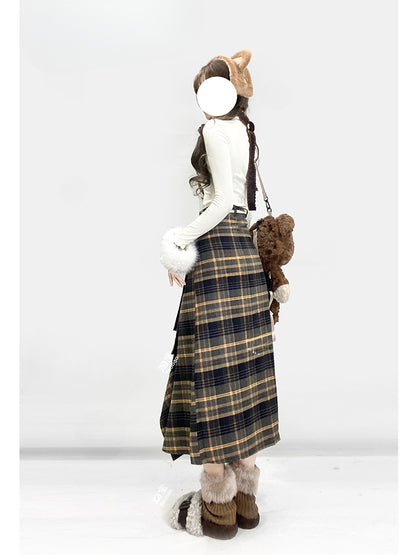 Y2K Apricot High Neck Puppy Glamorous Top with Detachable Plush Cuffs