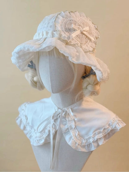 Appliqué White Off Sun Lace Heart Hat