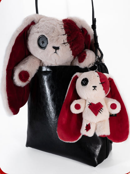 Canvas One-Eyed A with Plush Kawaii Bag White Bunny Guro Red