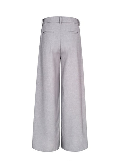 Suit Gray Men Wide-leg Pants for Draped