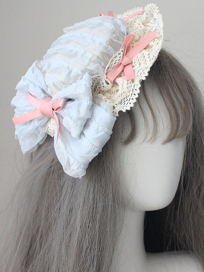 Mini Trim Details Lace Options Bowknot Hat 4 Color