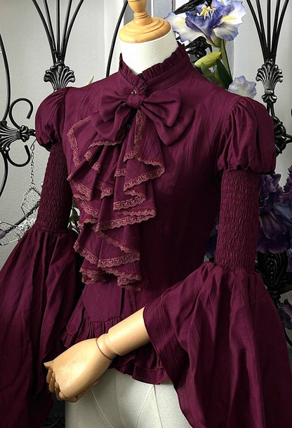 Purple Puff Short Sleeves Gothic Lolita  Blouse