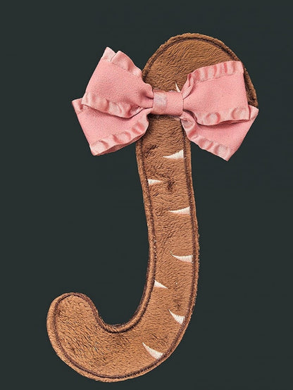 Bow Shaped Pink Cat Brown Tail Accessory with