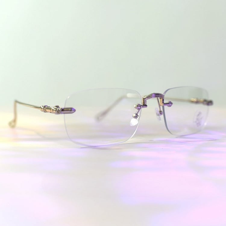 Brille Randlos Silber Cyberpunk