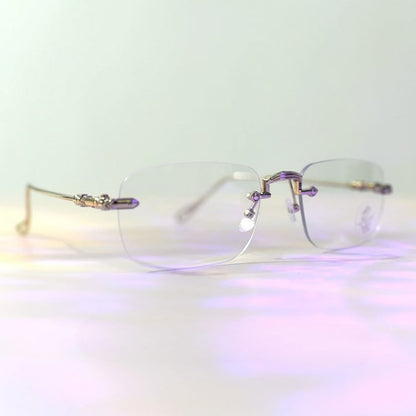 Brille Randlos Silber Cyberpunk