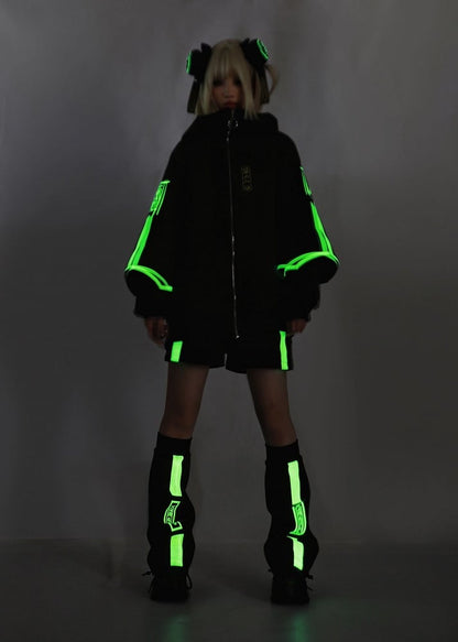 Luminous and Leg Yellow Sleeves Black Flared