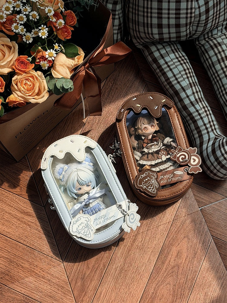 Multicolor Puppy BJD Doll Clear Window Crossbody Sack - Sugar Cube Studio