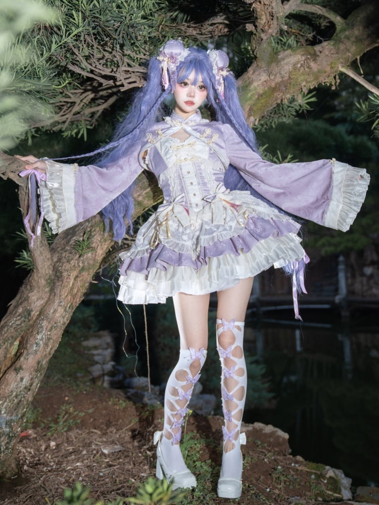 Purple Chinoiserie Qi Lolita Corset JSK Set