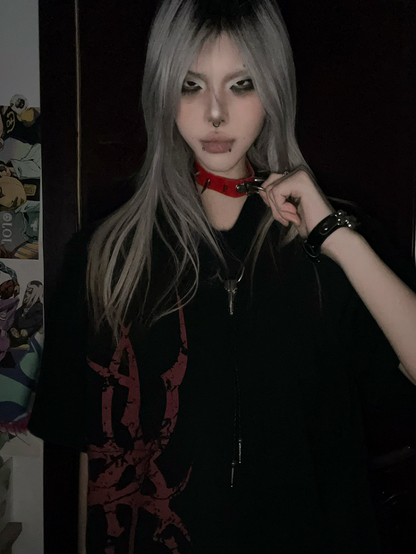 Washed Ghostly Hand T-Shirt with Regular/Fade Black Print