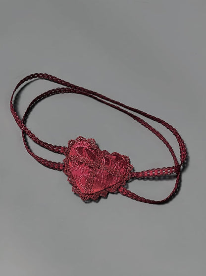 / Patch Weiß Rot Schwarz Herzförmiges Auge