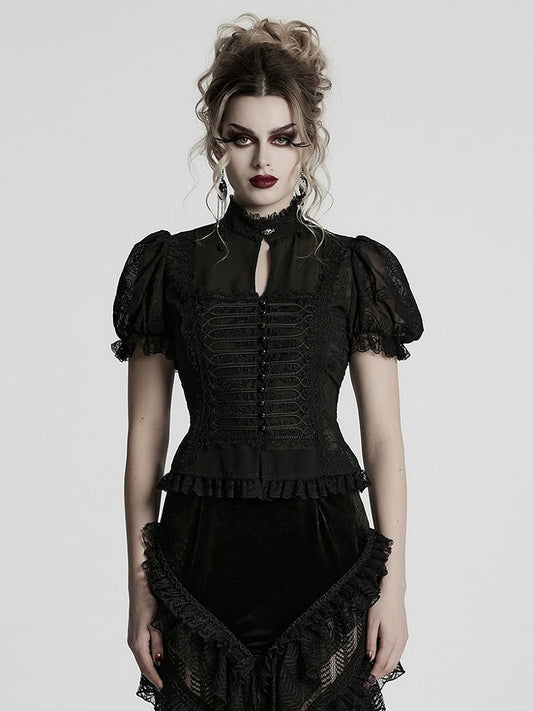Gorgeous Black Gothic Chiffon Shirt