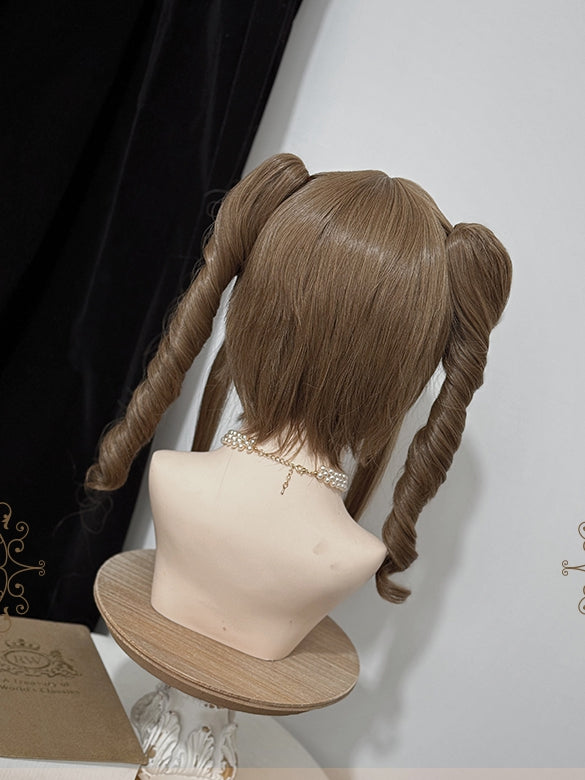 ウェーブ＋2クリップ ミディアムポニーテール ブラウン クローウィッグ