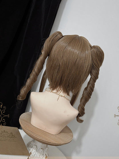 ウェーブ＋2クリップ ミディアムポニーテール ブラウン クローウィッグ