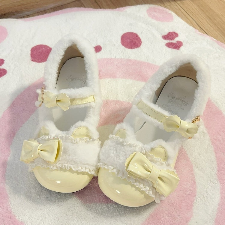 Details Jane Teddy Creamy Bow Sweet Lolita Bear with Shoes Yellow Theme Mary Low-heel