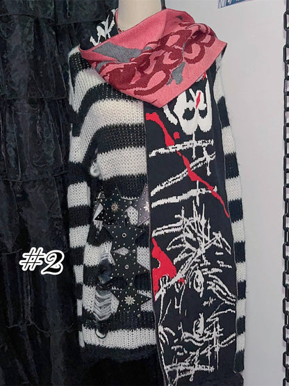 10 Optionen Punk Anime Print Schal