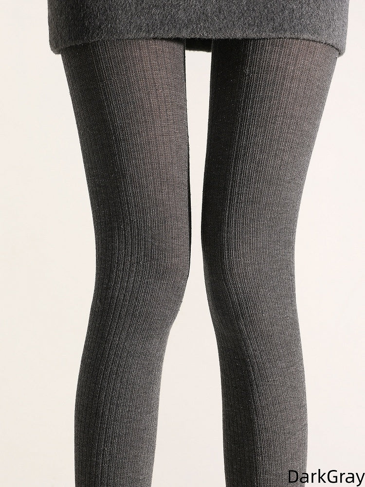 Gray/Black Shimmery Dark Tights Vertical Pattern Striped