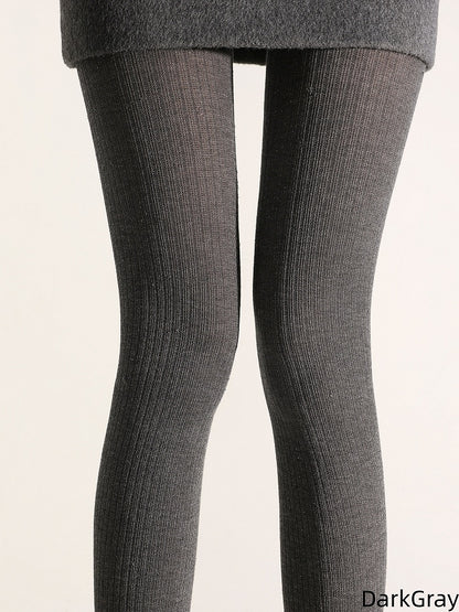 Gray/Black Shimmery Dark Tights Vertical Pattern Striped