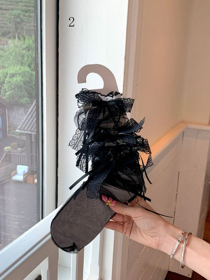 Bowknot Socken Lila/Schwarz/Rosa/Weiß/Grün/Spitze