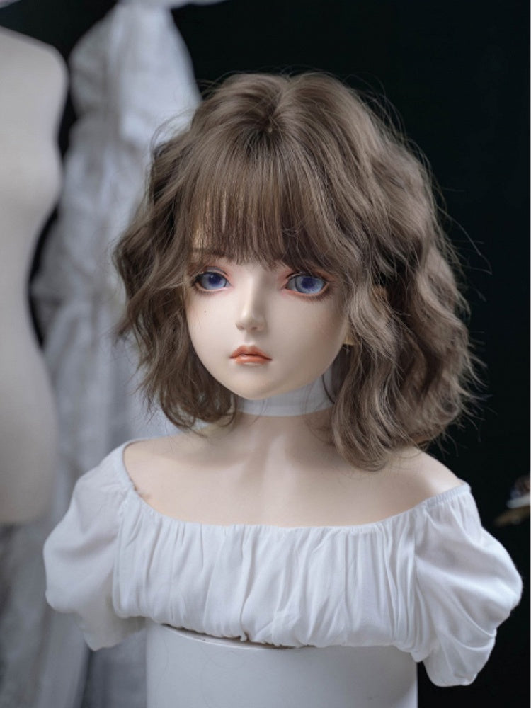 ウェーブウィッグ 35cm ブラウン 長さ エアバングス