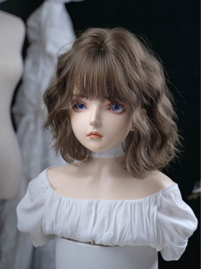 ウェーブウィッグ 35cm ブラウン 長さ エアバングス