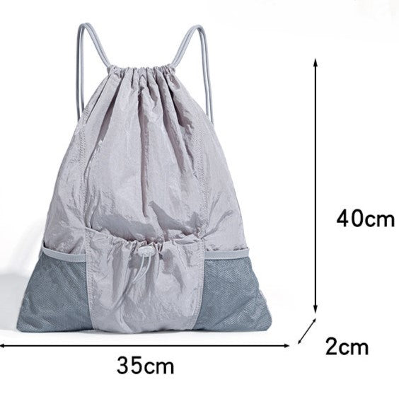Backpack Black/Gray Drawstring Athleisure