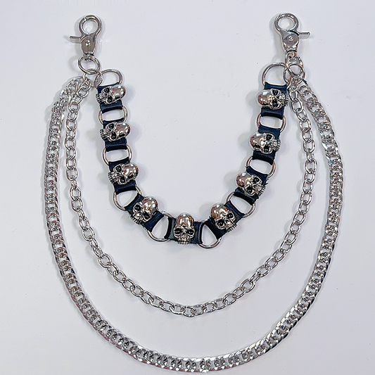 Punk Skeleton Y2K Chain Accessory Silver