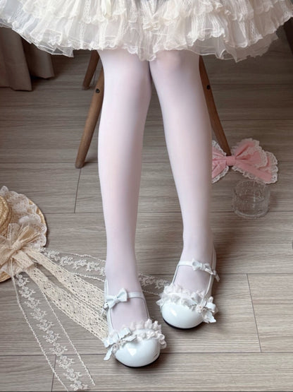 - Flat Baby Ruffled Lace Style Blue Mary Sweet Janes