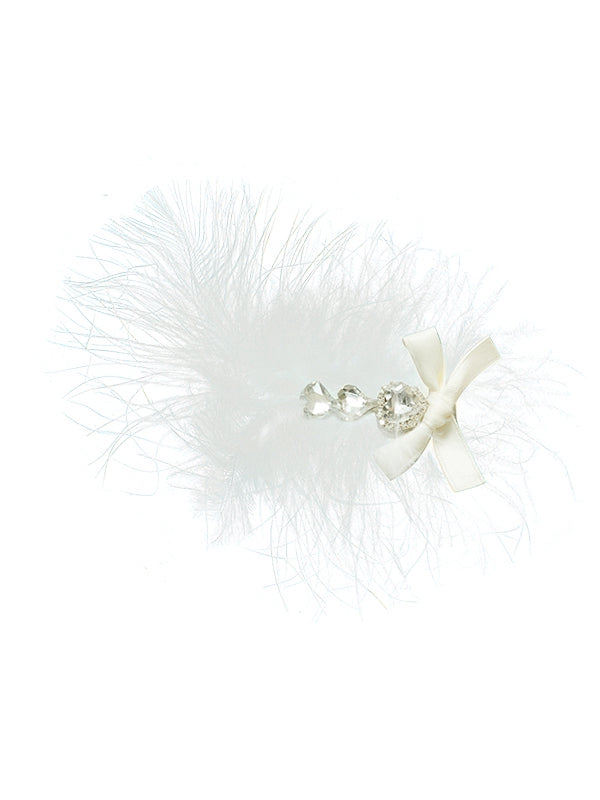 White Hairclip Feather