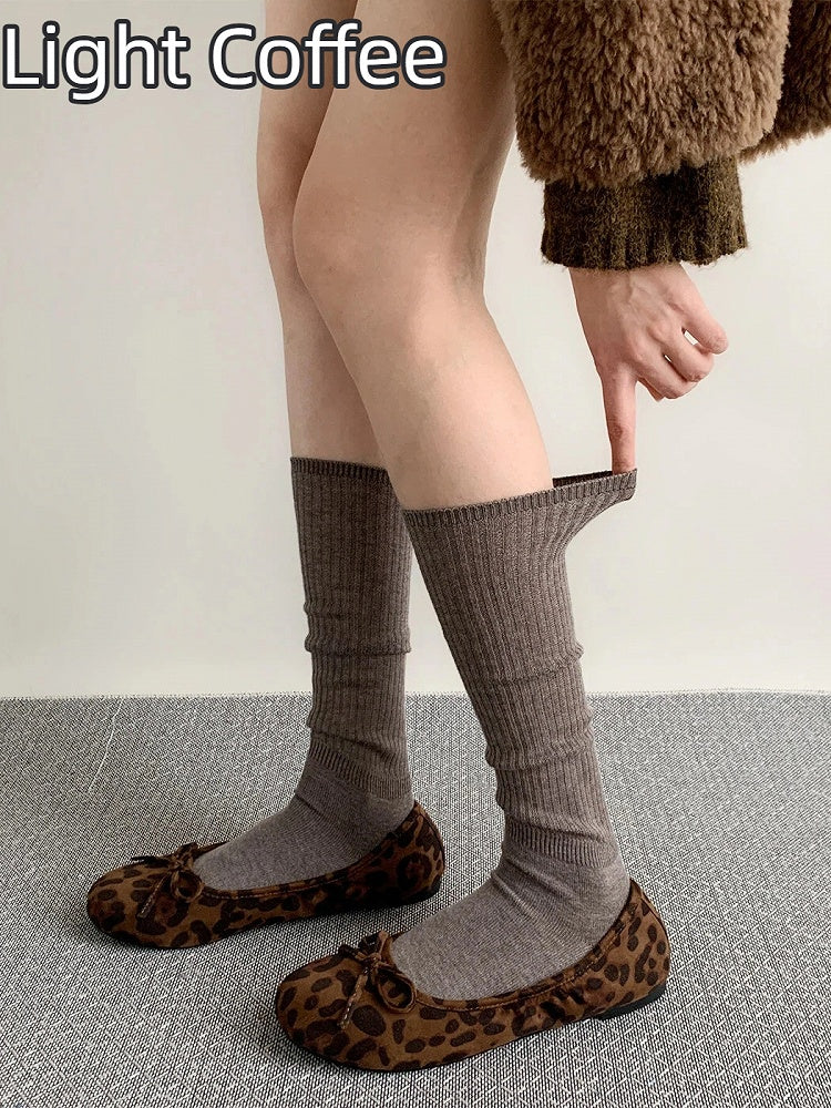 Ribbed (8 Socks Calf Colors) Knit Slouchy