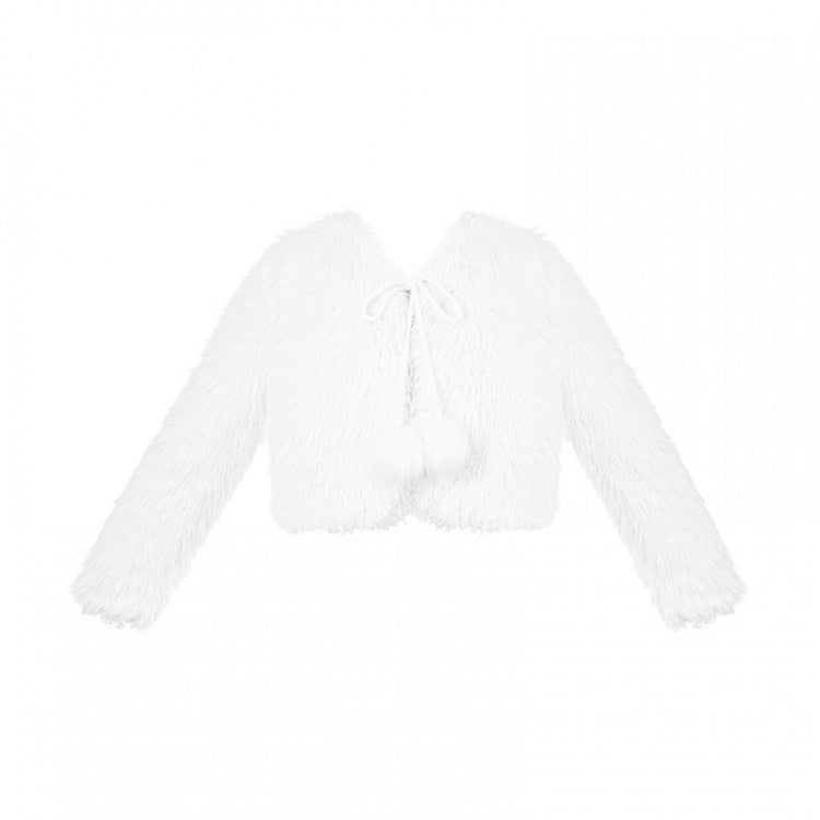 Lolita Fluffy White Coat Quilted Winter