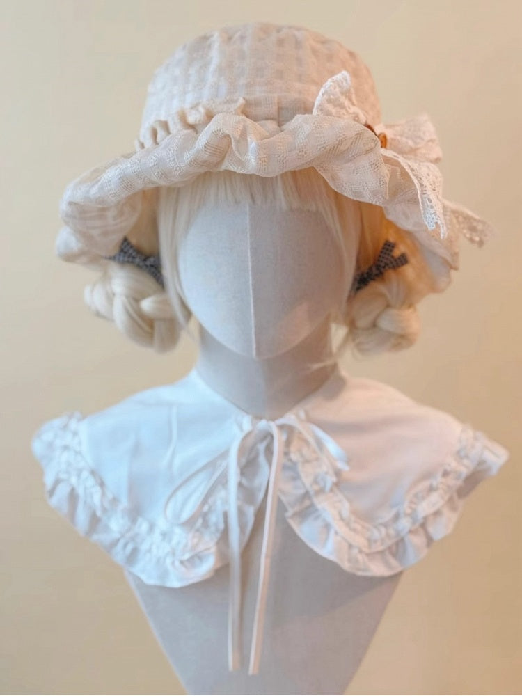 Bow Spring and Buttons Summer Decorated Lace for Hat Handmade