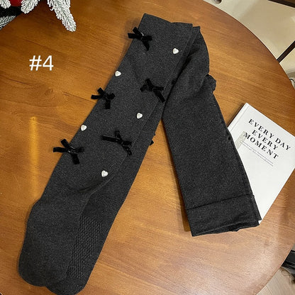 Sweet Bowknot Heart Tights