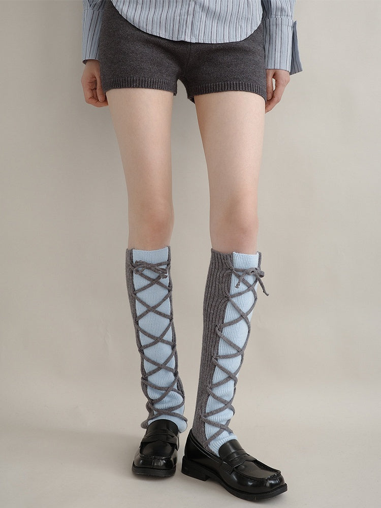 Slouchy Colors) Warmers Leg Knit (3 Ribbed