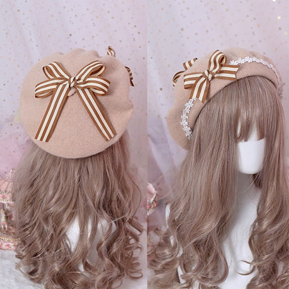 Bowknot Colors Beret Sweet Lolita Daisy 6