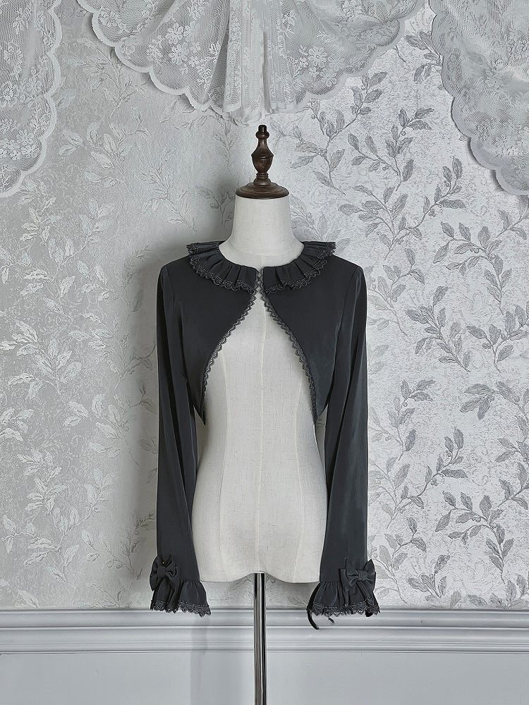 Gray Lace Bolero Trim Lolita with Top