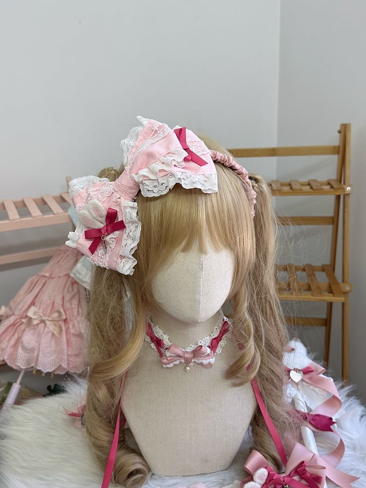 Pink Bow Lace Sweet Lolita Trim KC
