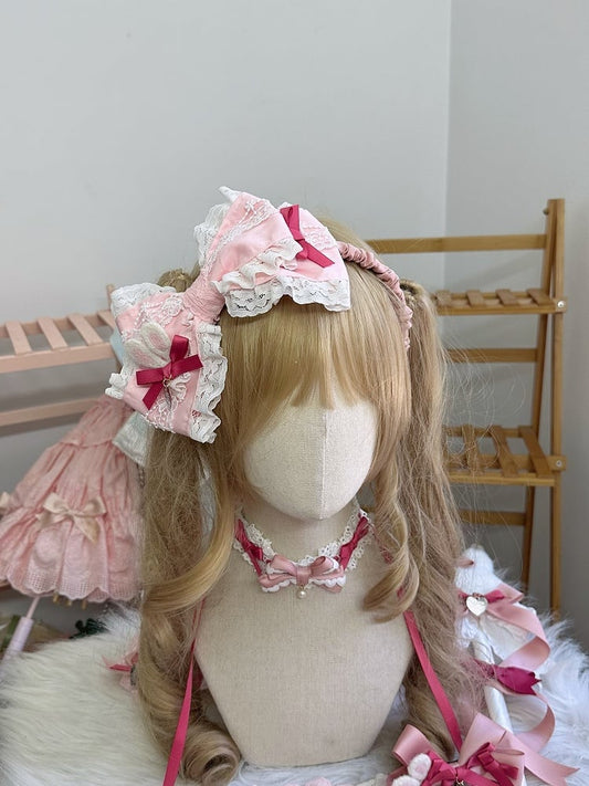 Pink Bow Lace Sweet Lolita Trim KC