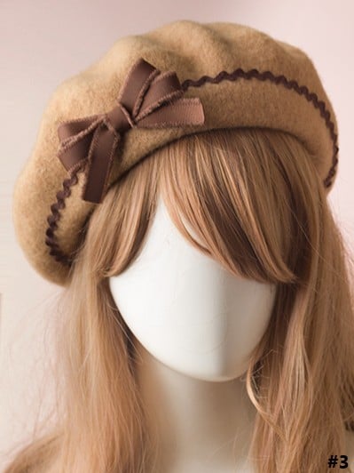 Sweet 7 Bowknot Color Beret Lolita Options